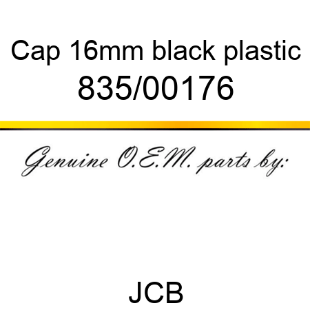 Cap, 16mm black plastic 835/00176