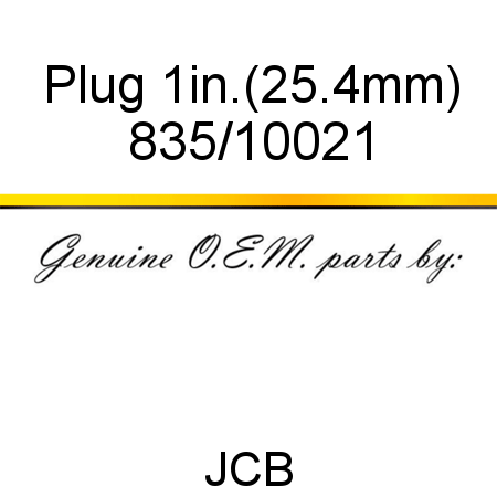 Plug, 1in.(25.4mm) 835/10021