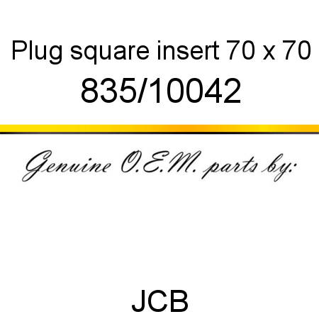 Plug, square insert, 70 x 70 835/10042