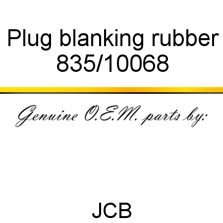 Plug, blanking, rubber 835/10068