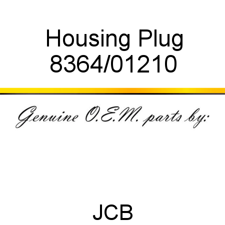 Housing, Plug 8364/01210