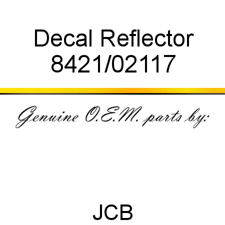 Decal, Reflector 8421/02117