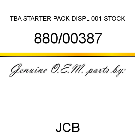 TBA, STARTER PACK DISPL, 001 STOCK 880/00387