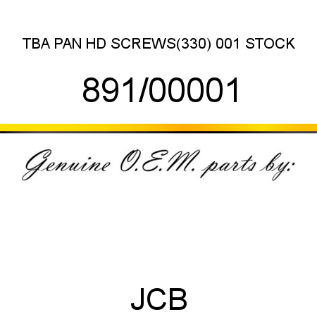 TBA, PAN HD SCREWS(330), 001 STOCK 891/00001