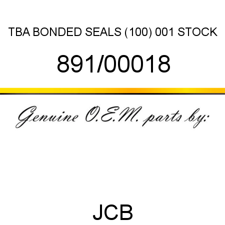 TBA, BONDED SEALS (100), 001 STOCK 891/00018