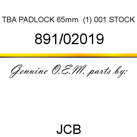 TBA, PADLOCK 65mm  (1), 001 STOCK 891/02019