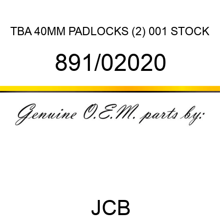 TBA, 40MM PADLOCKS (2), 001 STOCK 891/02020
