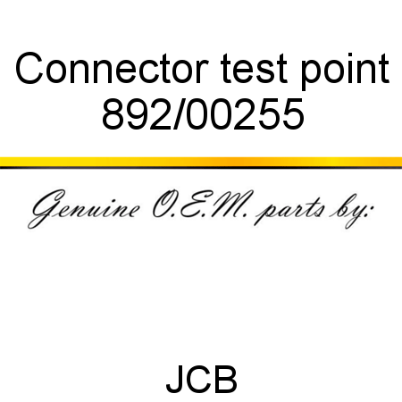 Connector, test point 892/00255