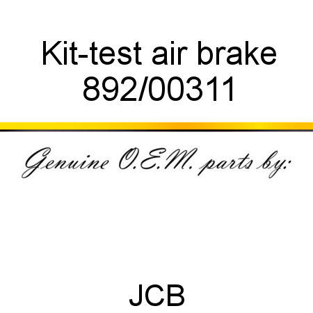 Kit-test, air brake 892/00311