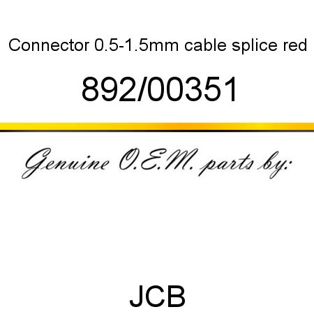 Connector, 0.5-1.5mm, cable splice red 892/00351