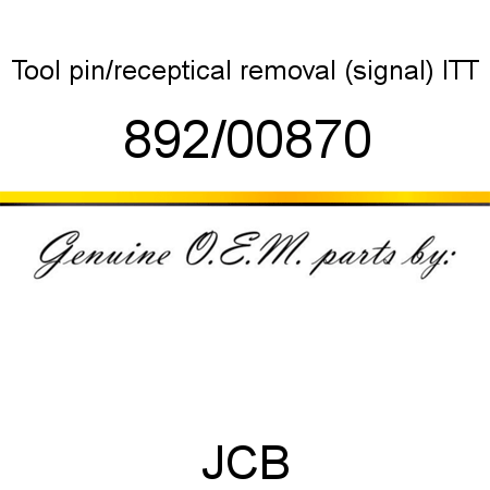 Tool, pin/receptical, removal (signal) ITT 892/00870
