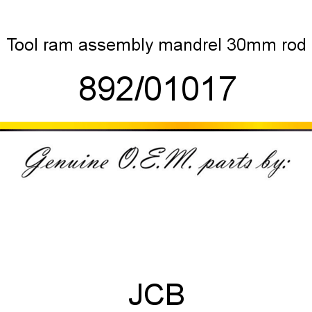 Tool, ram assembly mandrel, 30mm rod 892/01017