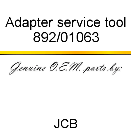 Adapter, service tool 892/01063