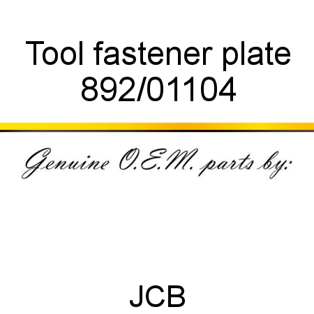 Tool, fastener plate 892/01104