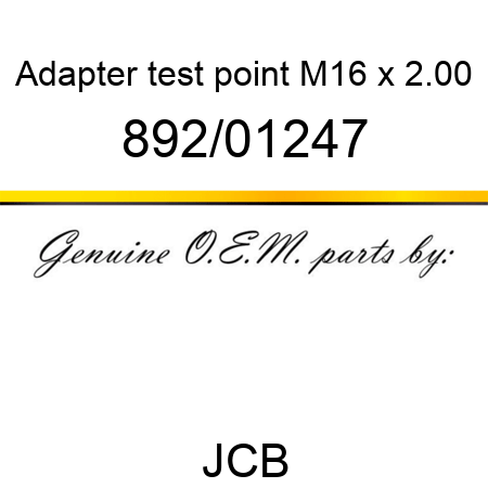 Adapter test point, M16 x 2.00 892/01247