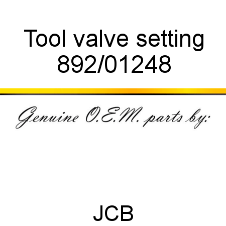 Tool, valve setting 892/01248