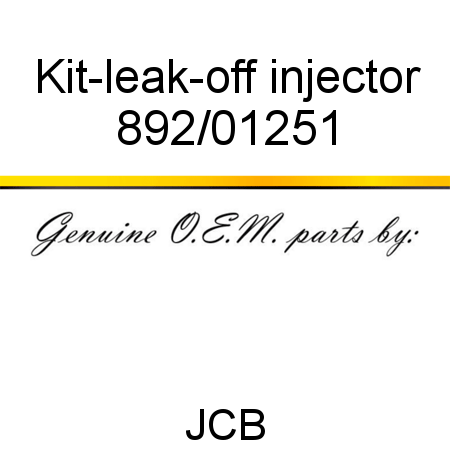 Kit-leak-off, injector 892/01251