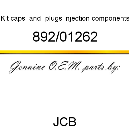 Kit, caps & plugs, injection components 892/01262