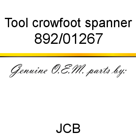 Tool, crowfoot spanner 892/01267