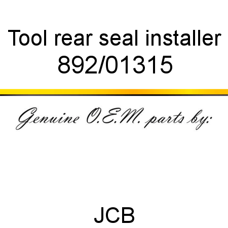 Tool, rear seal installer 892/01315
