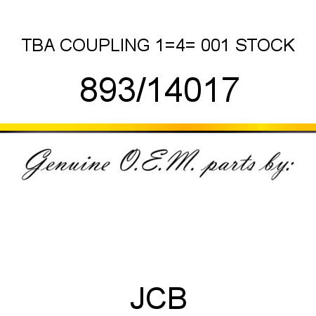 TBA, COUPLING 1_4_, 001 STOCK 893/14017