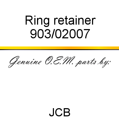 Ring, retainer 903/02007