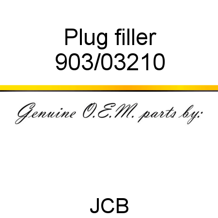 Plug, filler 903/03210