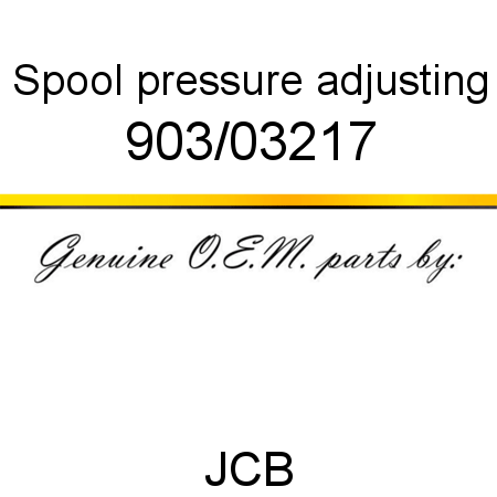 Spool, pressure adjusting 903/03217
