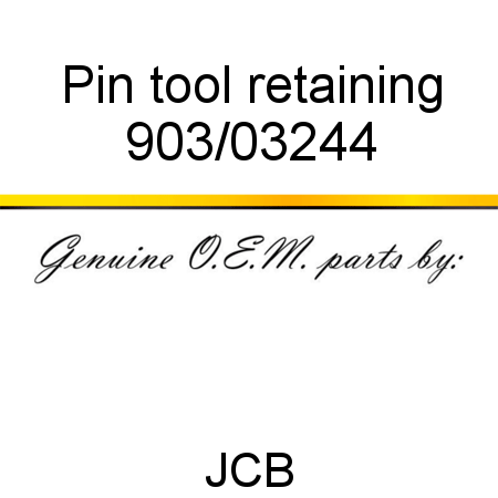 Pin, tool retaining 903/03244