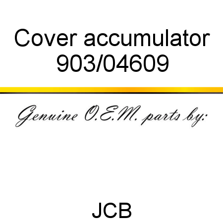 Cover, accumulator 903/04609