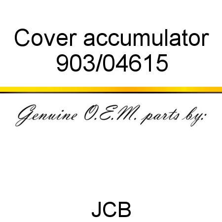 Cover, accumulator 903/04615