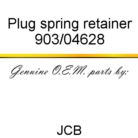 Plug, spring retainer 903/04628