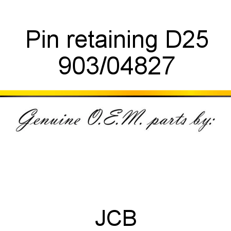 Pin, retaining, D25 903/04827