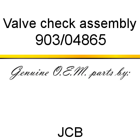 Valve, check assembly 903/04865