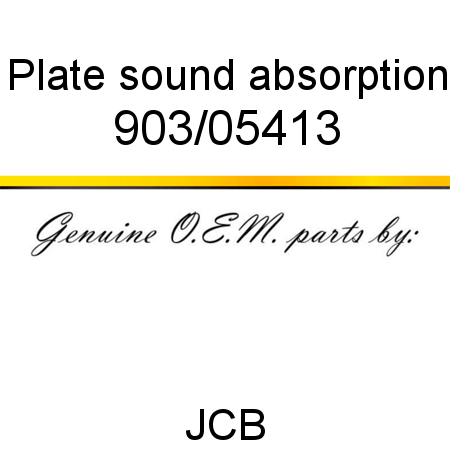 Plate, sound absorption 903/05413