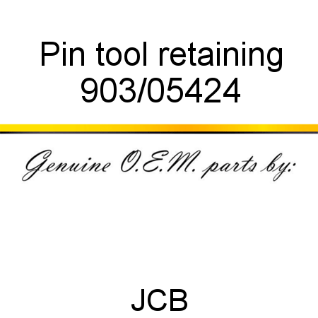 Pin, tool retaining 903/05424