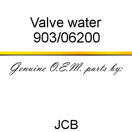 Valve, water 903/06200