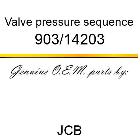 Valve, pressure sequence 903/14203