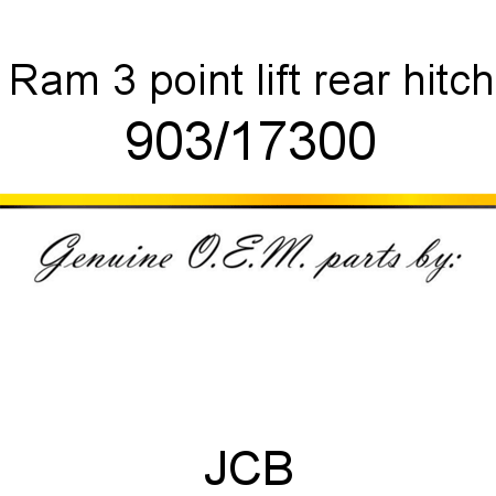 Ram, 3 point lift, rear hitch 903/17300