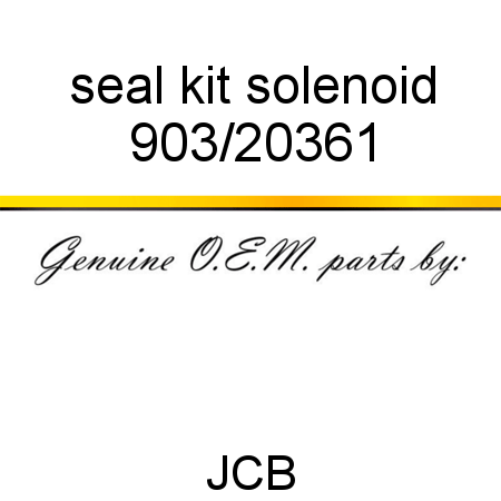 seal kit, solenoid 903/20361