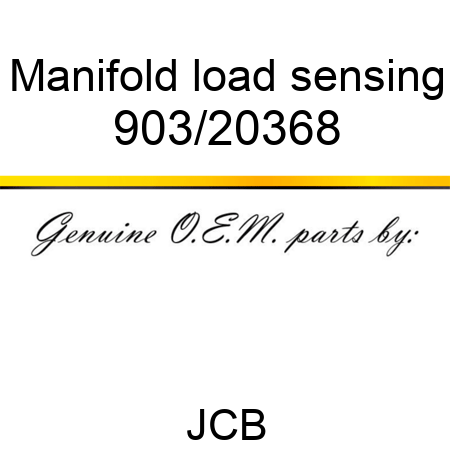 Manifold, load sensing 903/20368