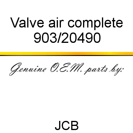 Valve, air complete 903/20490