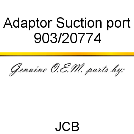 Adaptor, Suction port 903/20774