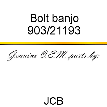 Bolt, banjo 903/21193