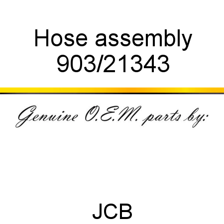 Hose assembly 903/21343