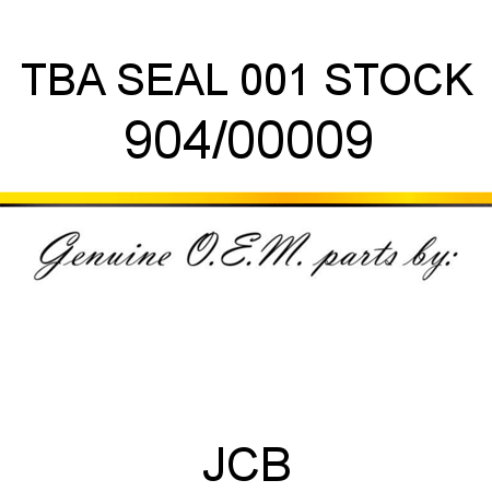 TBA, SEAL, 001 STOCK 904/00009