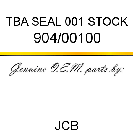 TBA, SEAL, 001 STOCK 904/00100