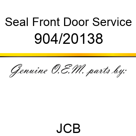 Seal, Front Door, Service 904/20138