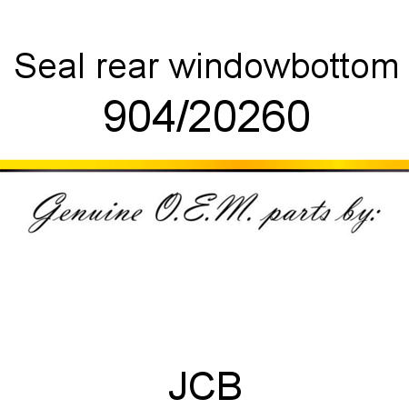 Seal, rear window,bottom 904/20260