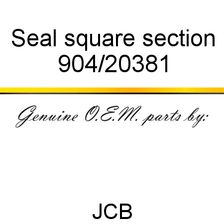 Seal, square section 904/20381